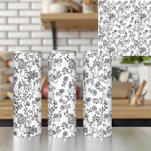 Minimal Floral 20oz Tumbler | Not So Innocent Design | Metal Straw Included